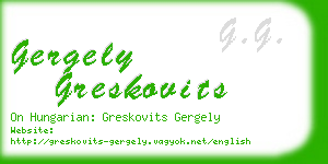 gergely greskovits business card